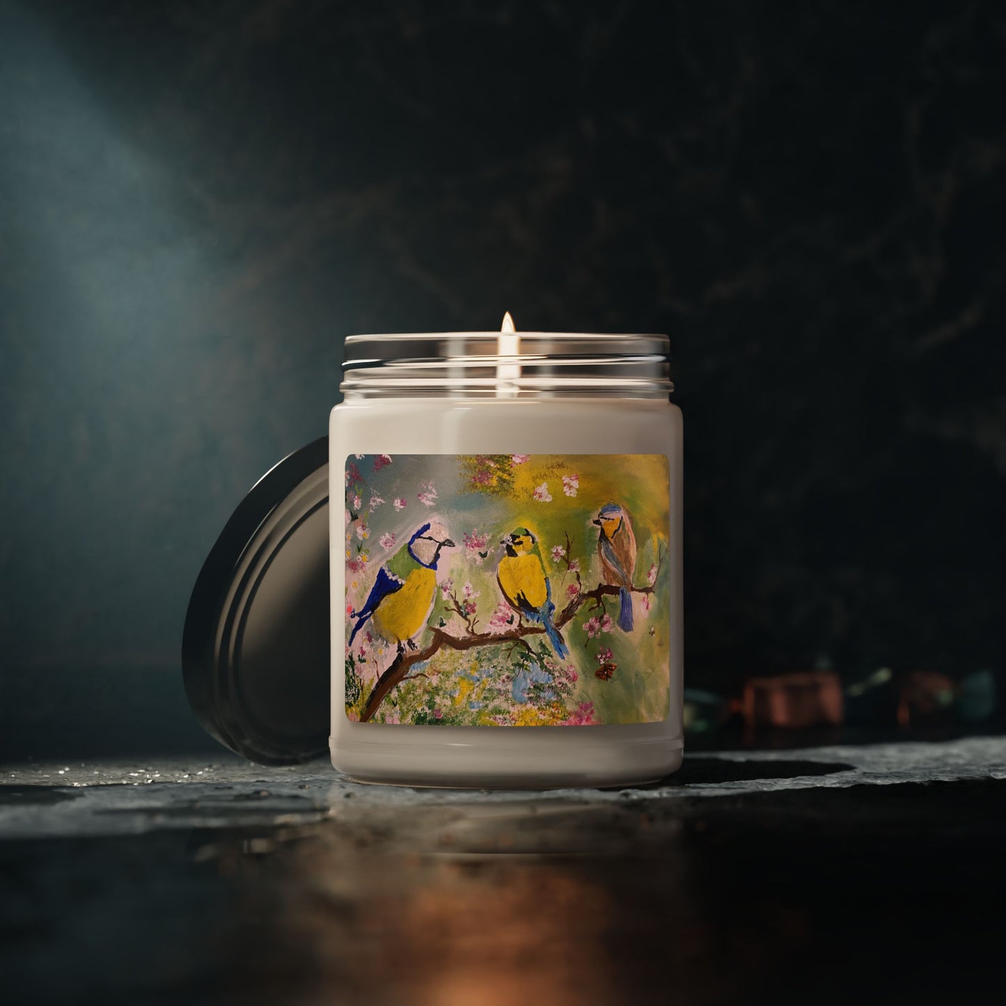 Birdies Painting Scented Soy Candle, 9oz
