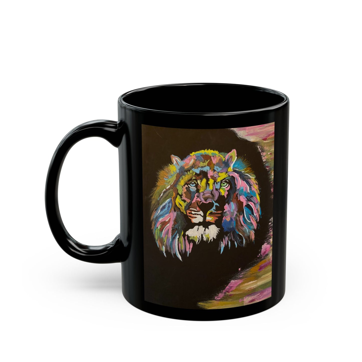 Psychedelic Lion Black Mug (11oz, 15oz)