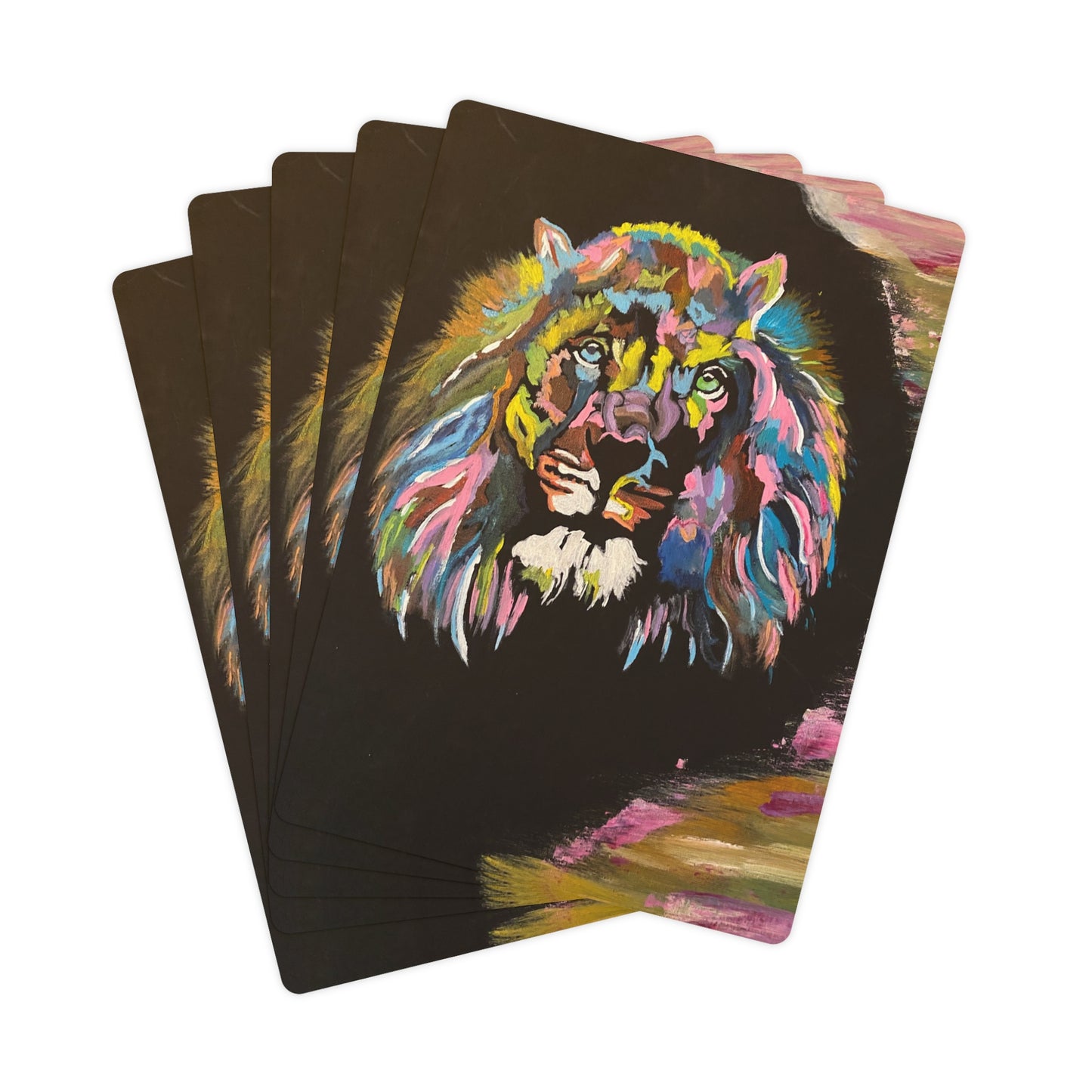 Playing Cards - Psychedelic Lion Design