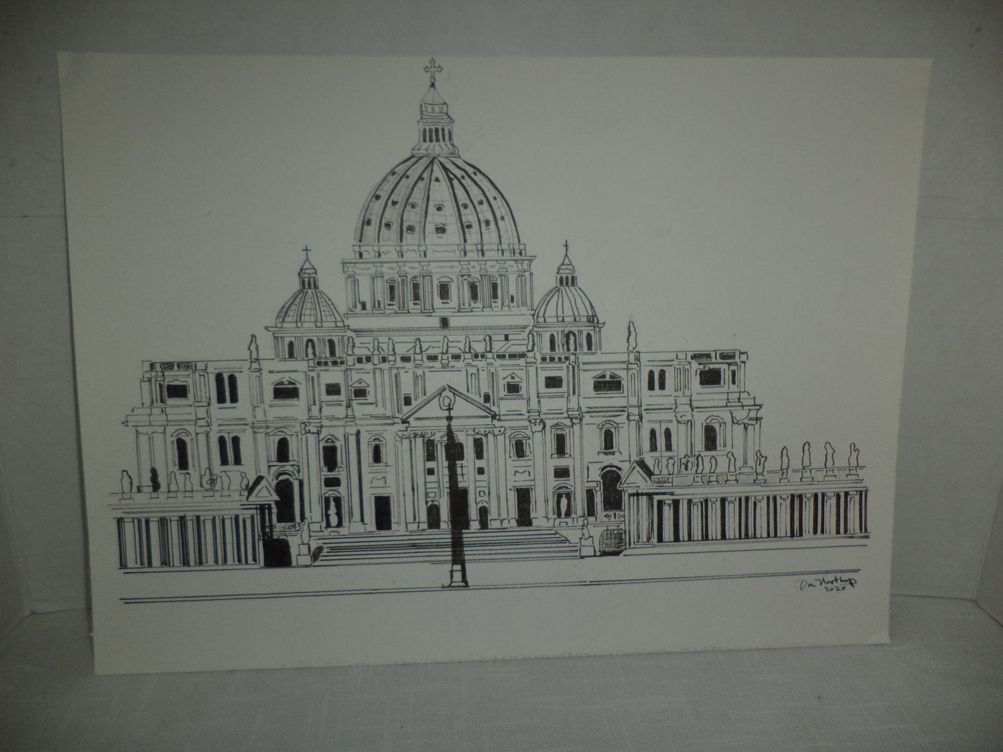 The Vatican Rome Italy Ink Rendering
