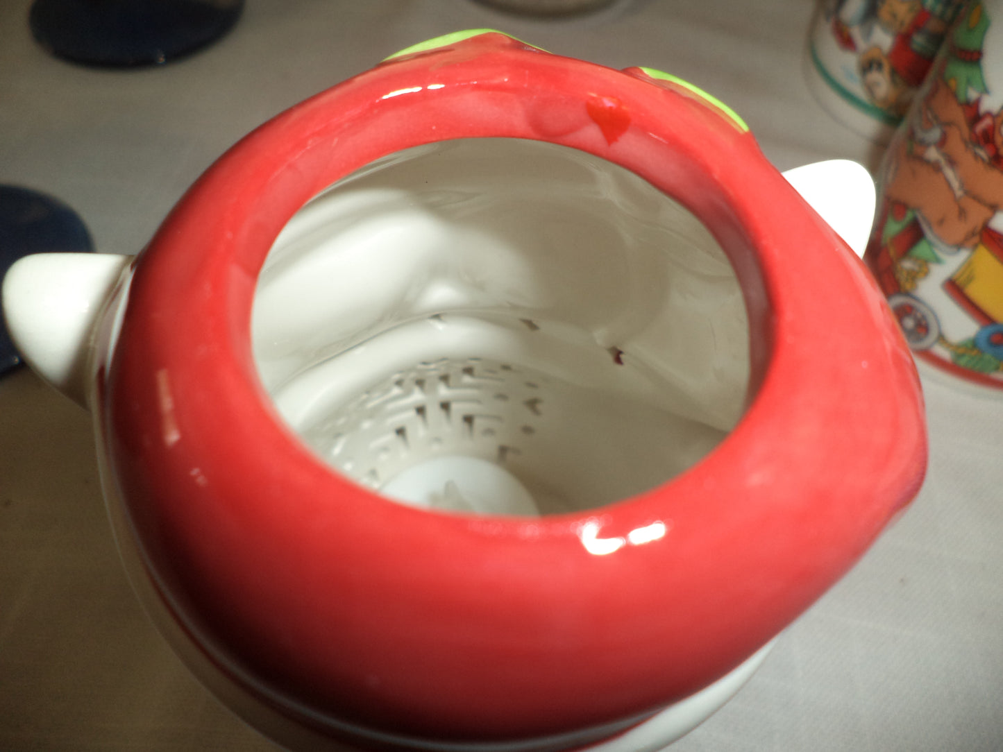 Red & White Owl Candle Holder