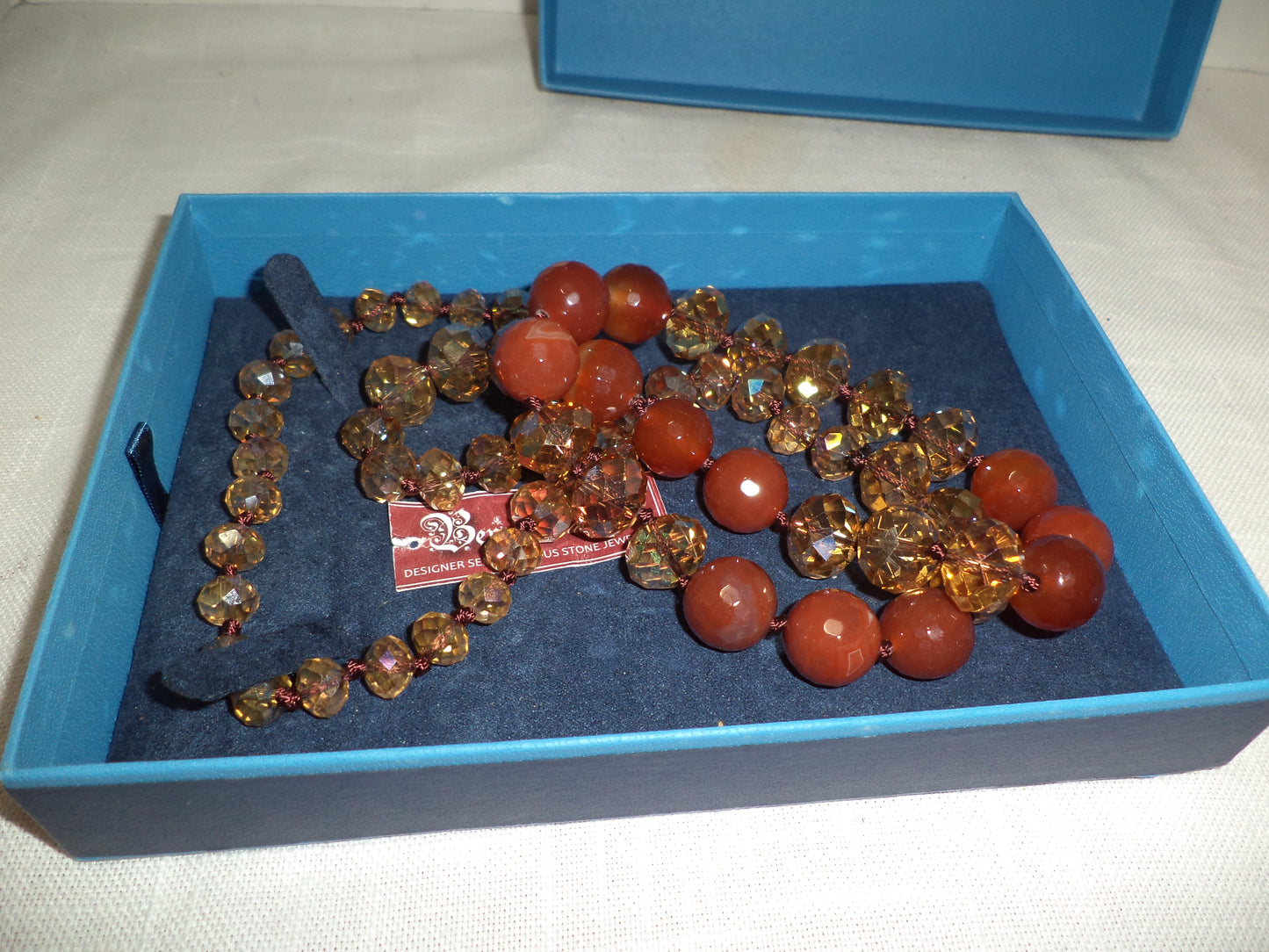 Beria Collection Carnelian Crystal Beaded Necklace
