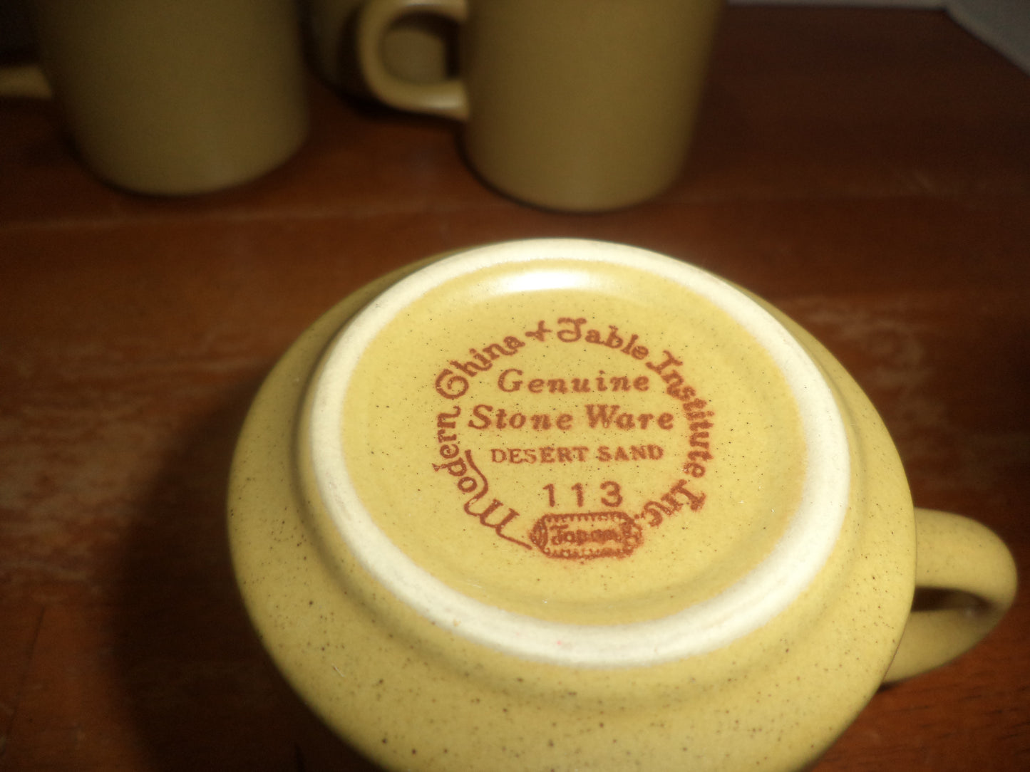 4 China & Table Institute Stoneware Desert Sand Tea Mugs