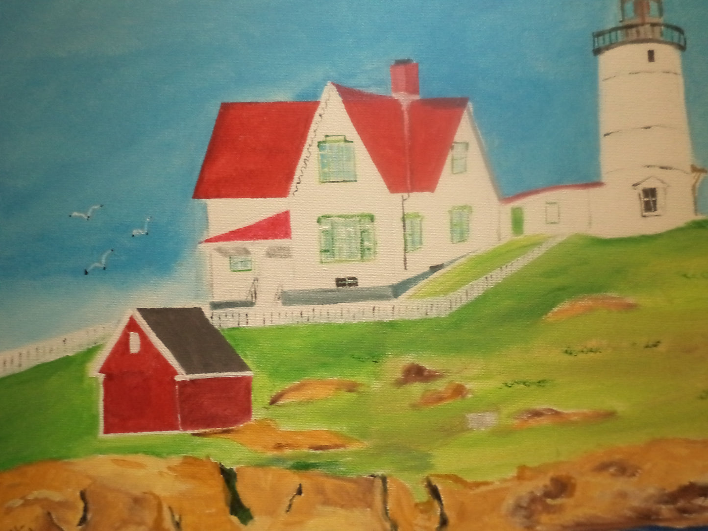 Cape Neddick Lighthouse Maine Painting # 131