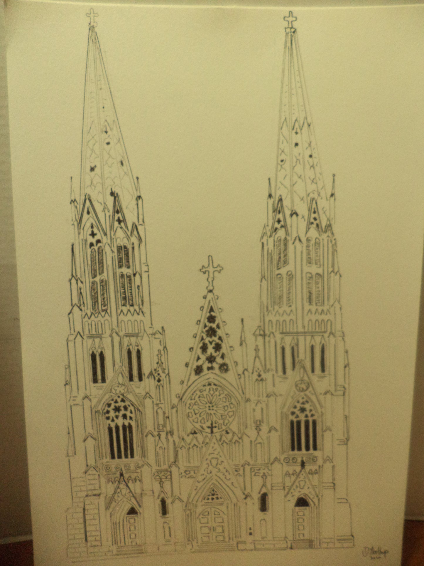 St. Patrick's Cathedral Ink Rendering
