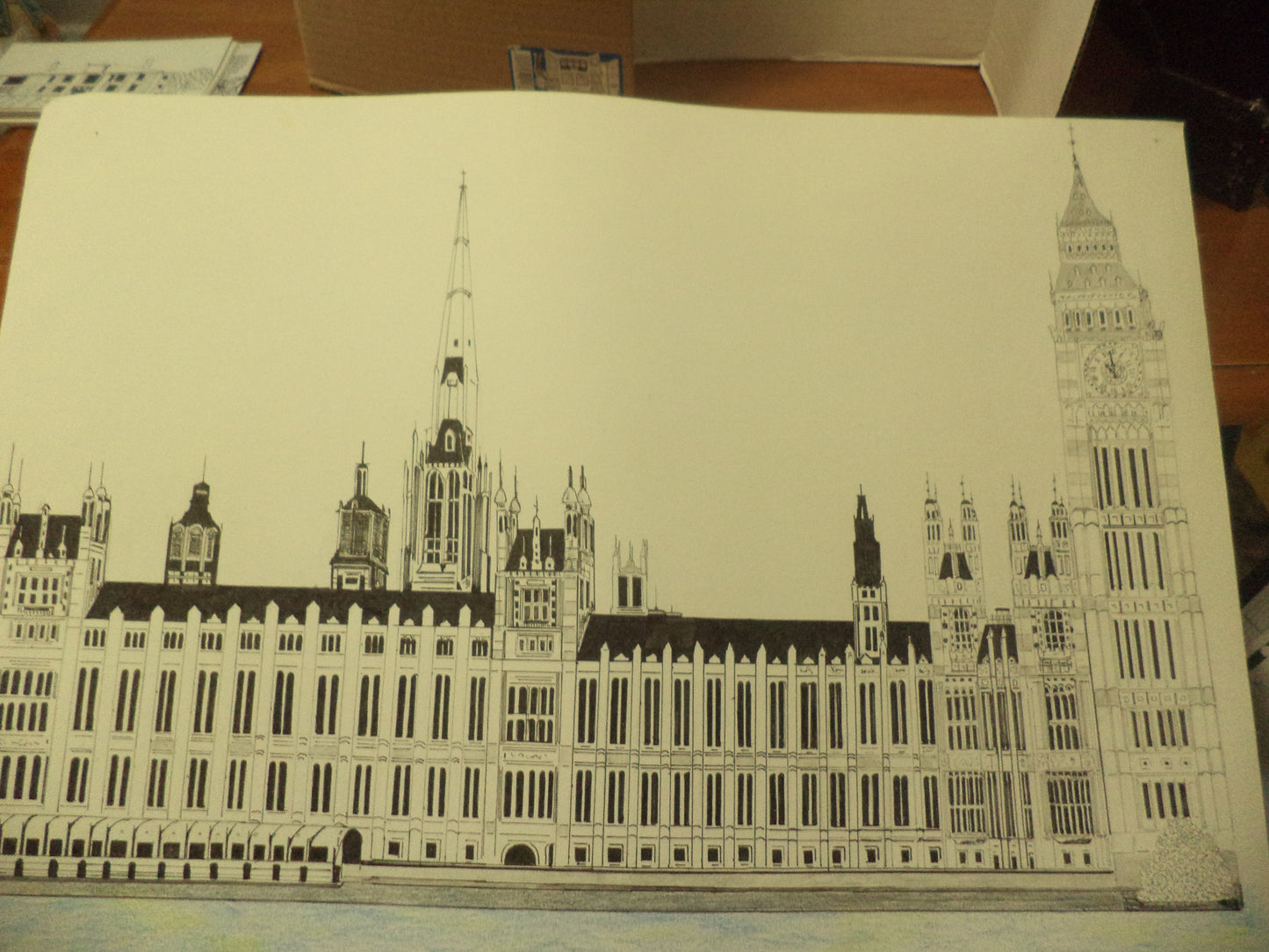 Big Ben Ink Rendering
