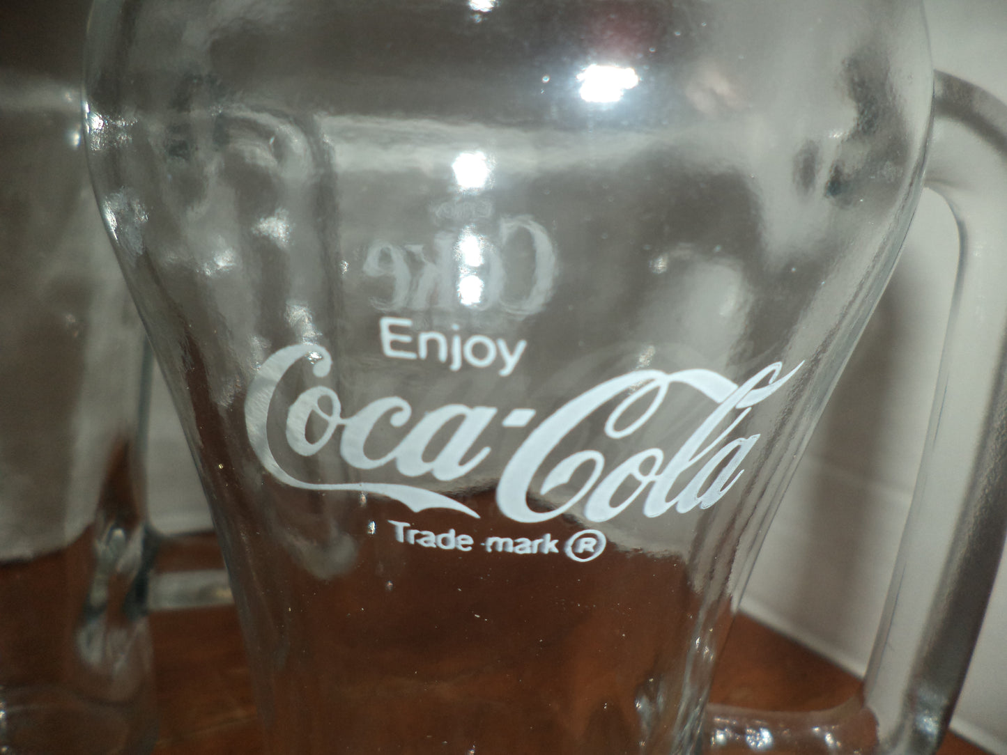 4 Tall Libbeys Coke Glasses w/ Handles