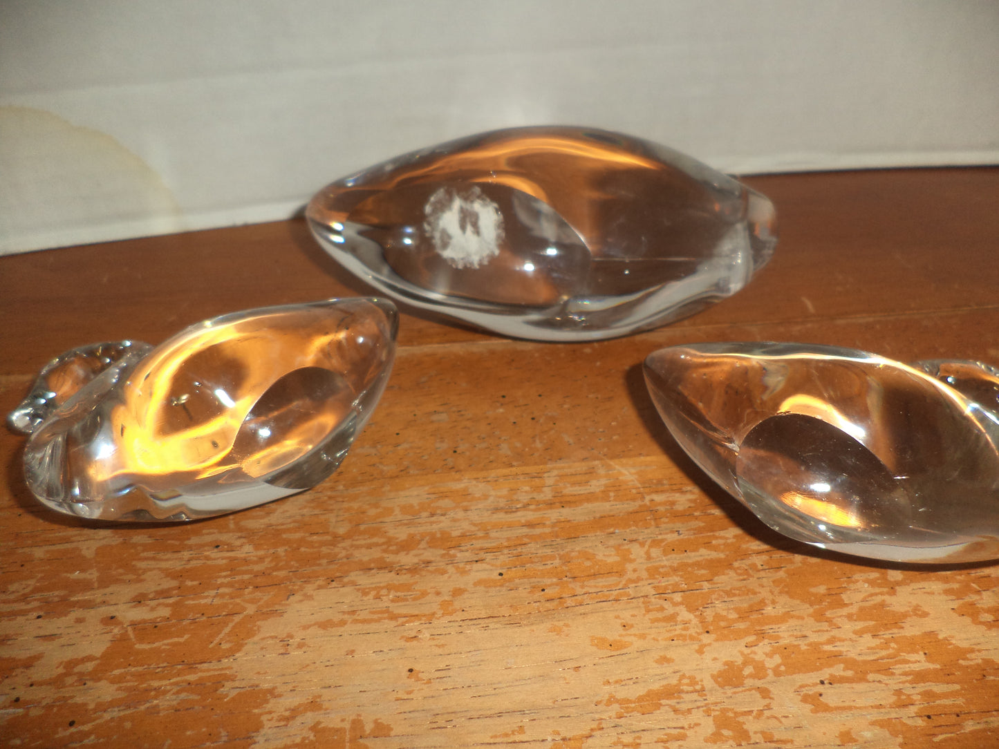 Crystal Glass Swan Family