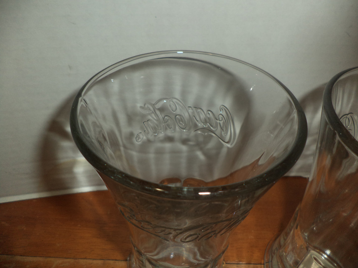 2 Heavy Libbey,s Tapered Coke Glasses