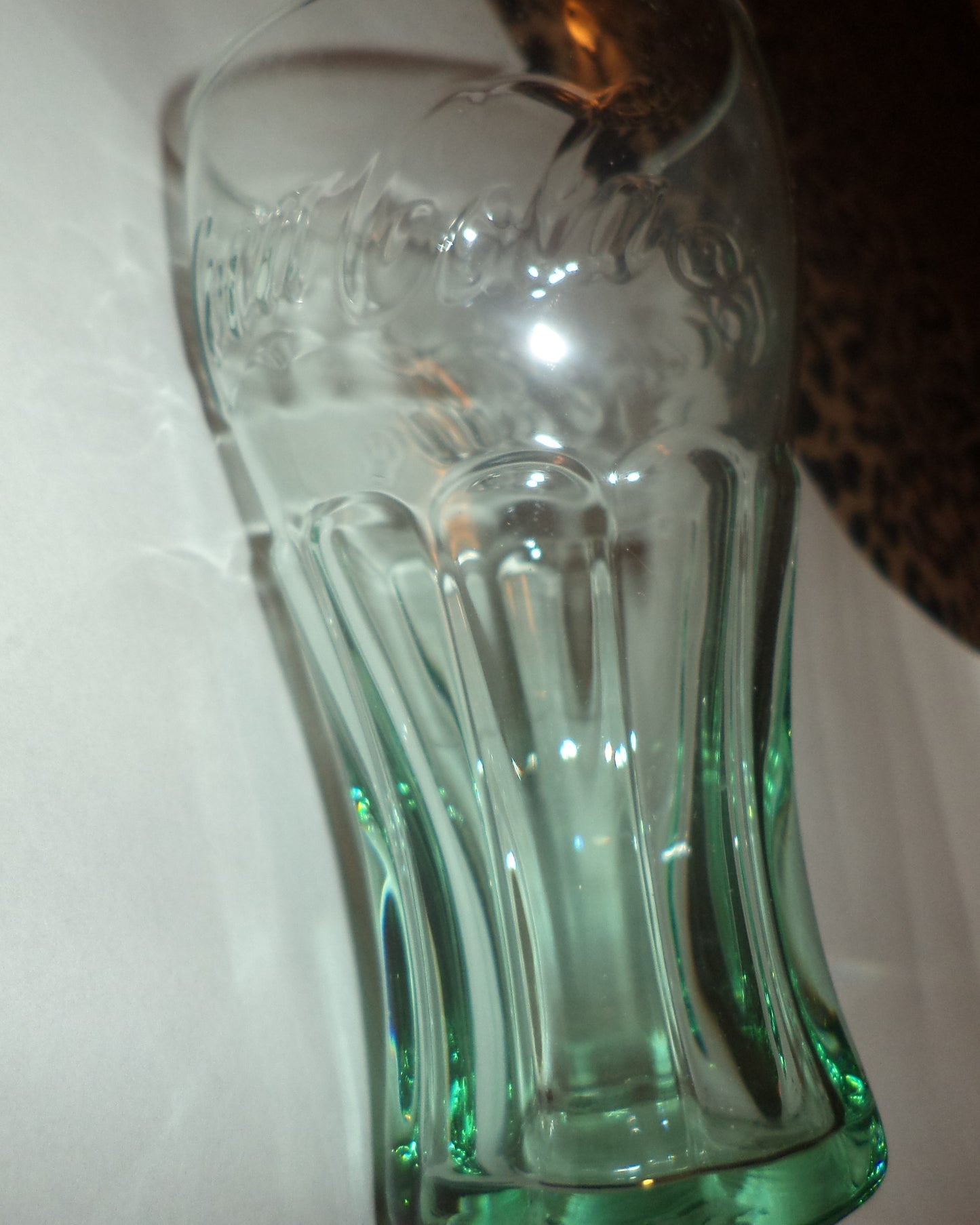 2 Libbey Light Green Mini Coke Glasses