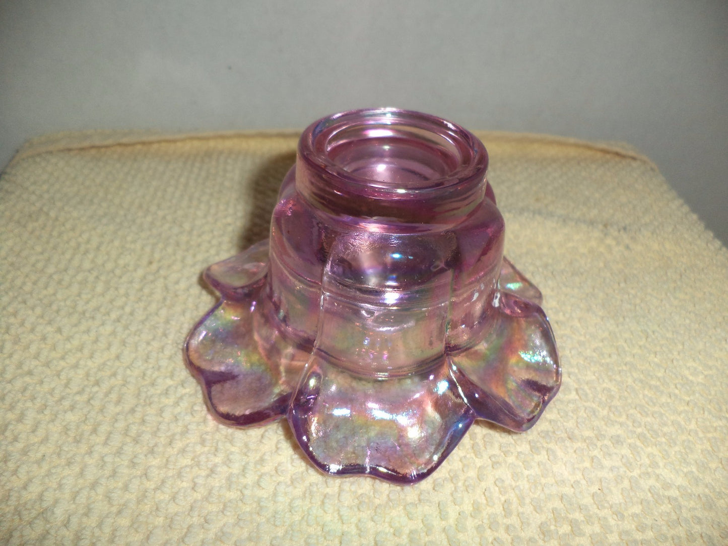 Pink Iridescence Flower Shaped Candle Holder