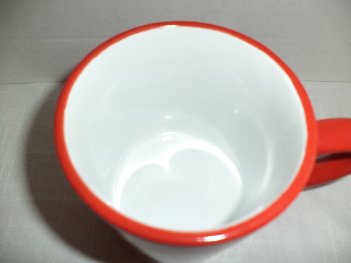 LARGE 4" RED M&M COLLECTIBLE CERAMIC COFFEE MUG DOUBLE SIDED CUP DATED 2021