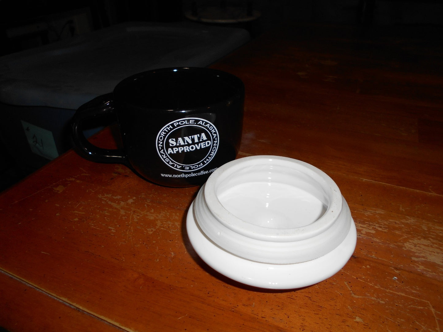 Porcelain North Pole Large Coffee Mug W/ Cover