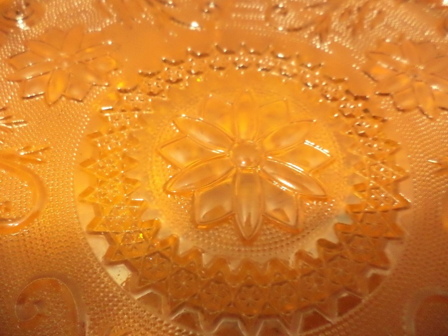 Indiana Tiara Amber Sandwich Glass Platter / Cake Plate
