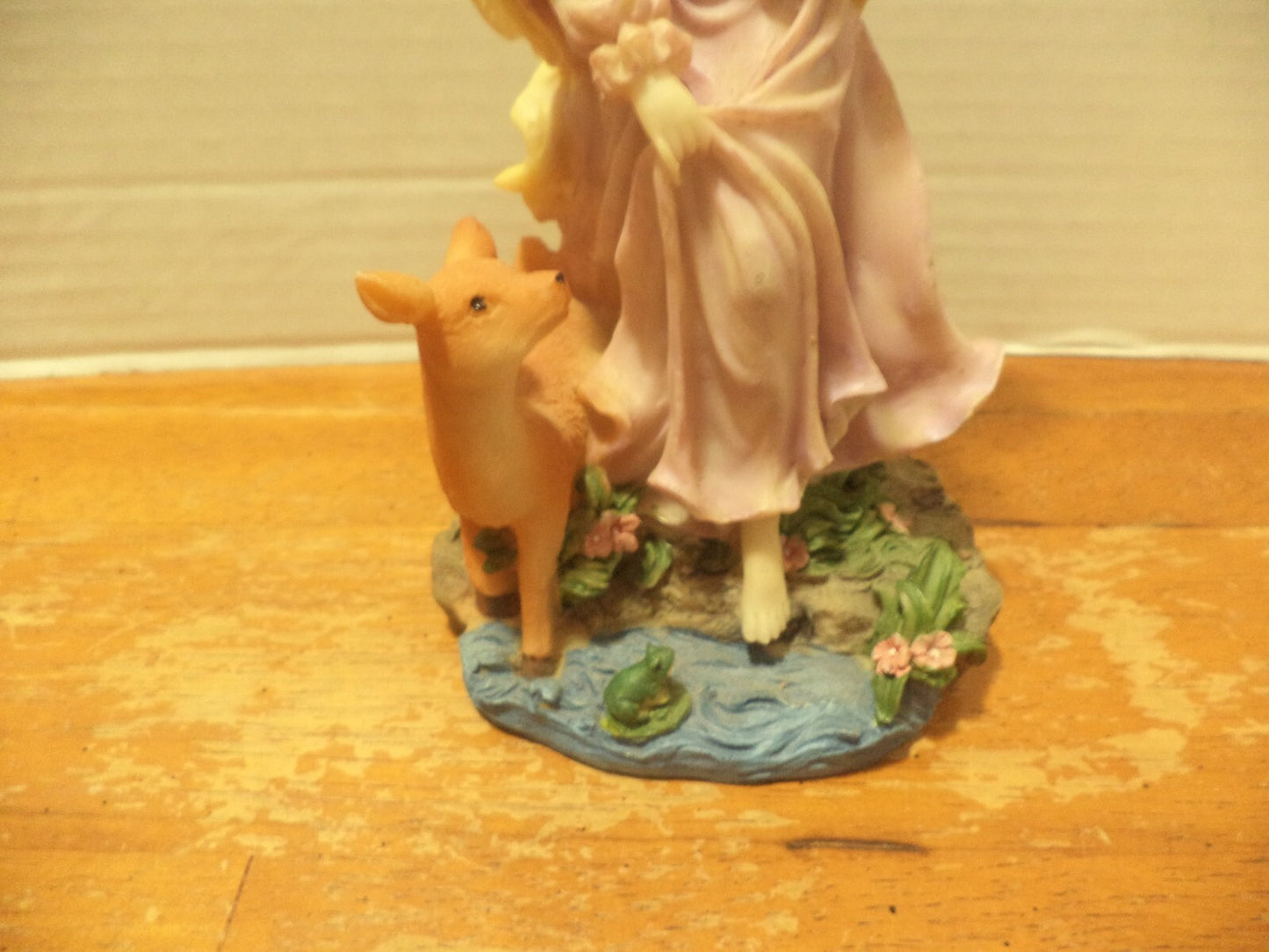 Dillard,s Resin Angel W/Fawn & Frog Figurine