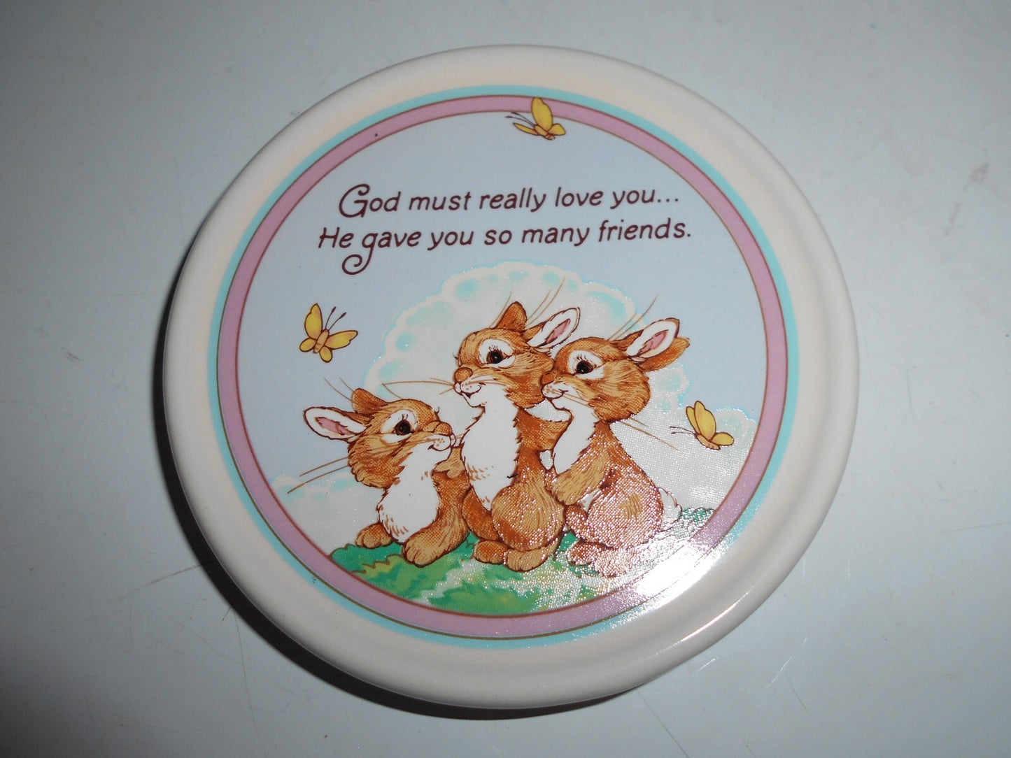 Vintage Hallmark Mug Mates 1986 “Having Friends” Coffee Cup Deer Squirrel Bunny