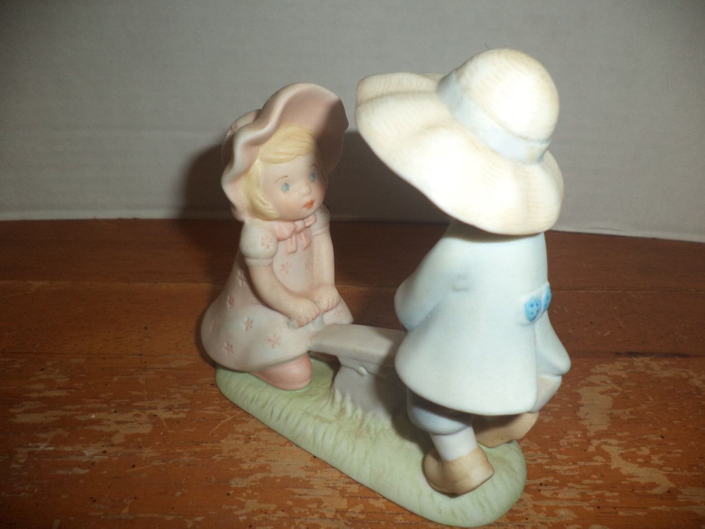 Blue Button Twins Figurine