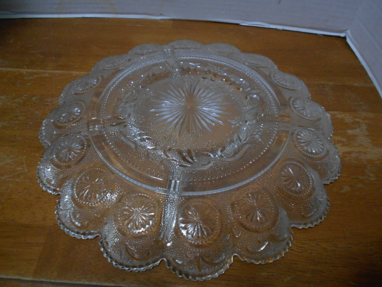 Brockway Glass AMERICAN CONCORD Clear Glass 5-Part Relish Dish 11.5” 1970’s 4375
