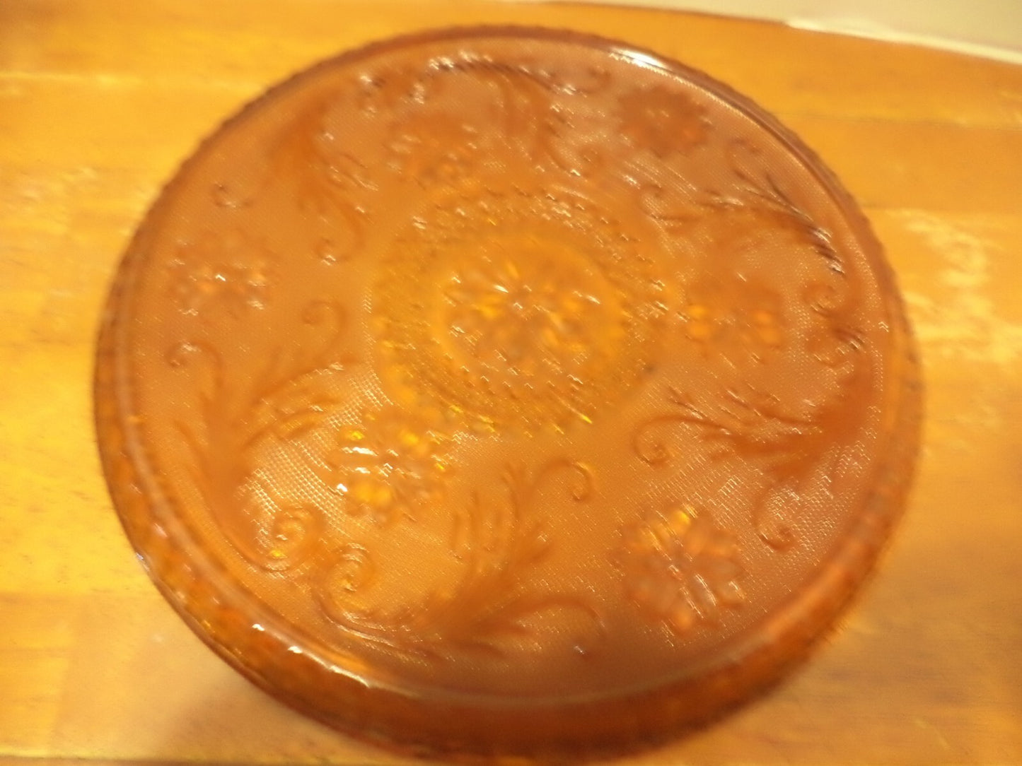 Indiana Tiara Amber Sandwich Glass Platter / Cake Plate