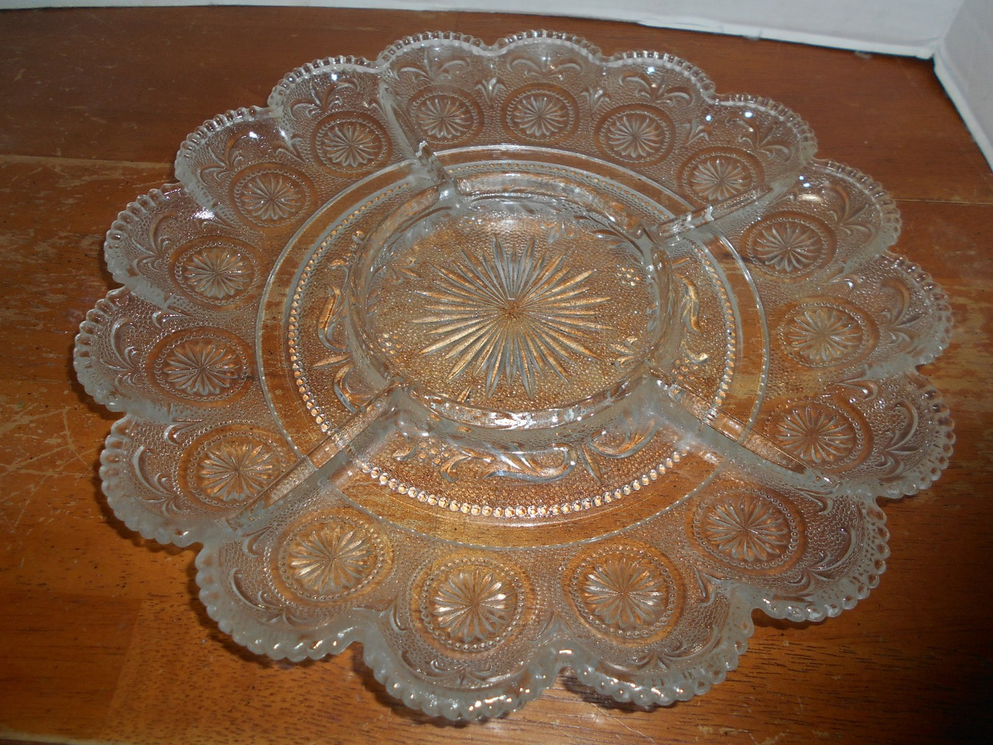 Brockway Glass AMERICAN CONCORD Clear Glass 5-Part Relish Dish 11.5” 1970’s 4375