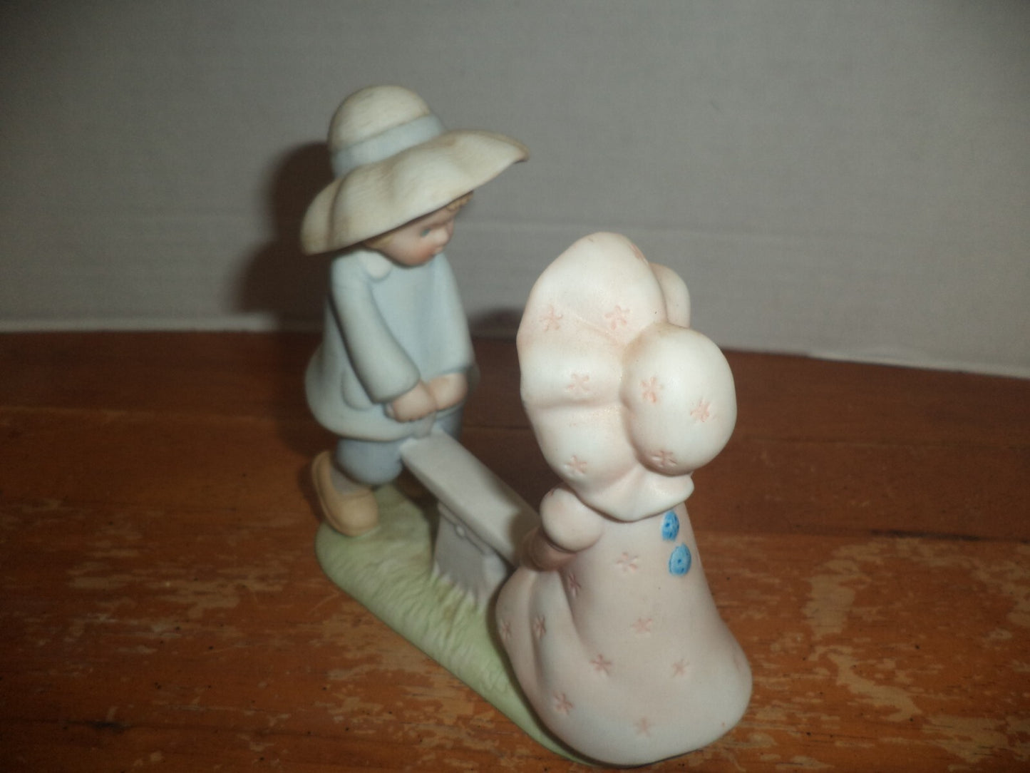 Blue Button Twins Figurine