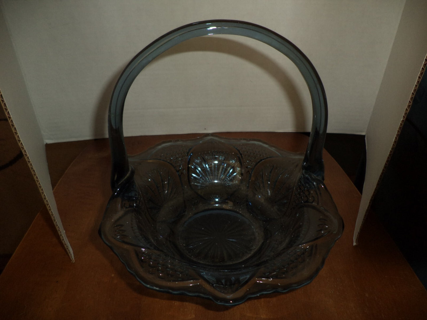Heavy Blue Candy Dish With Handle