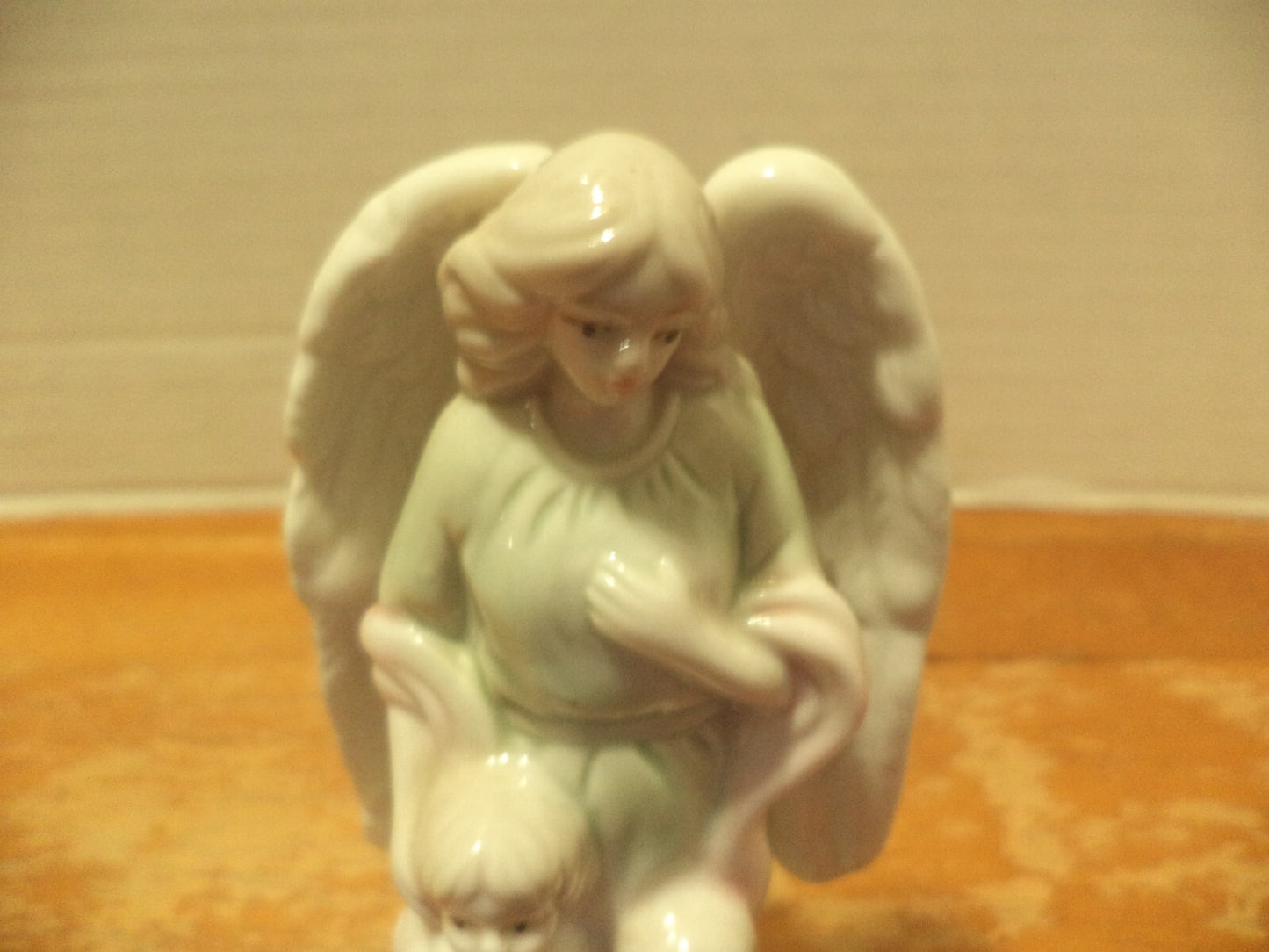 Rare Winged Guardian Angel With Children Figurine