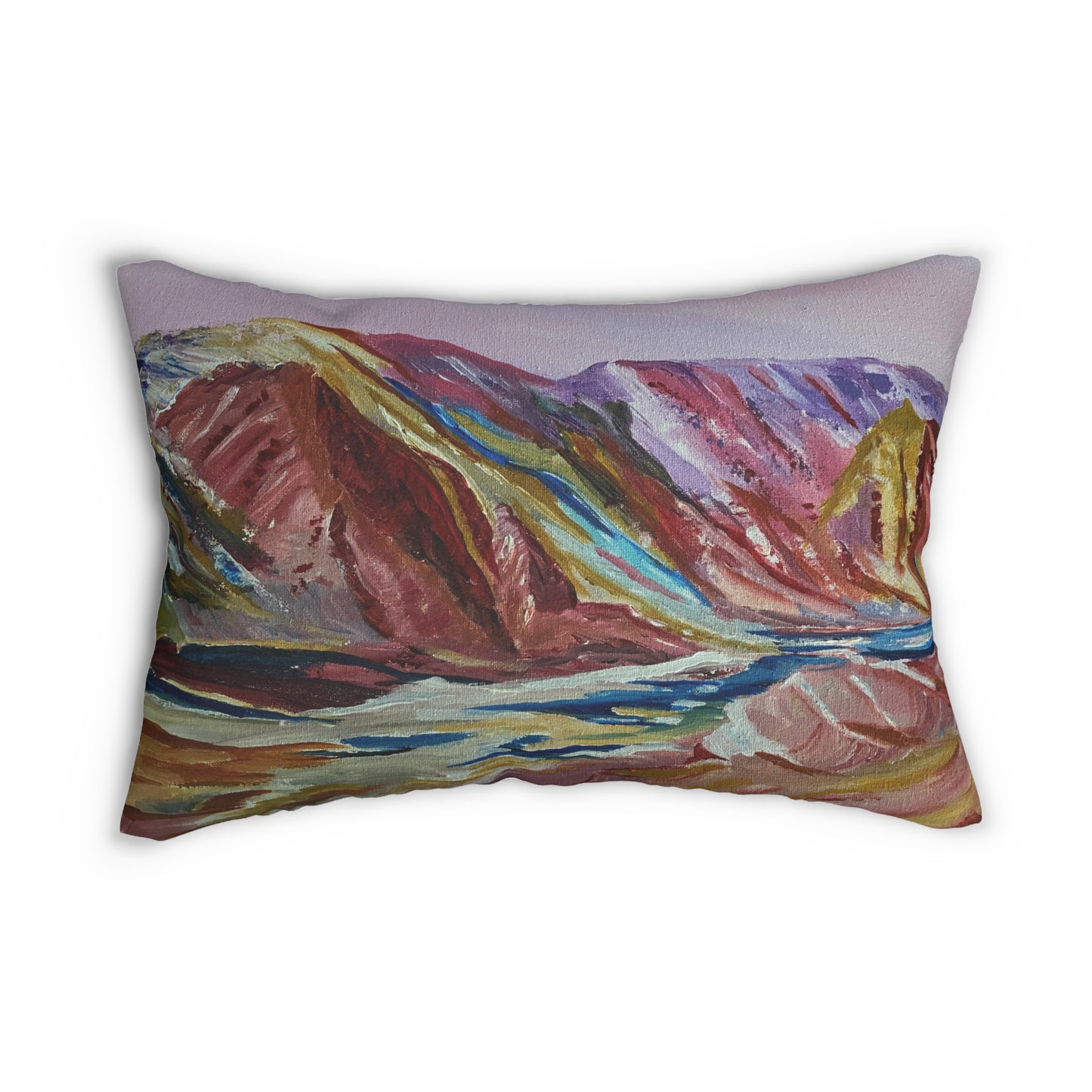 Colorful Mountains Lumbar Pillow