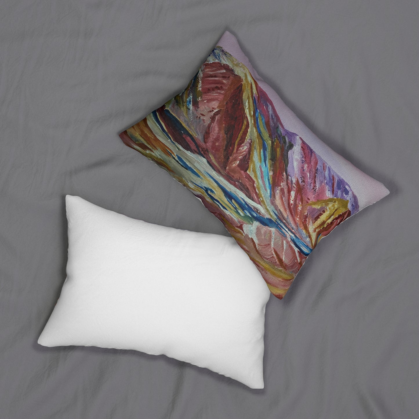 Colorful Mountains Lumbar Pillow