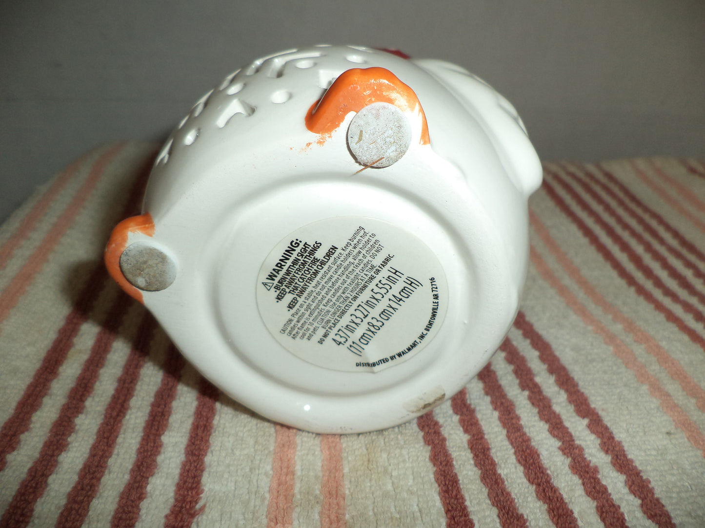 Red & White Owl Candle Holder