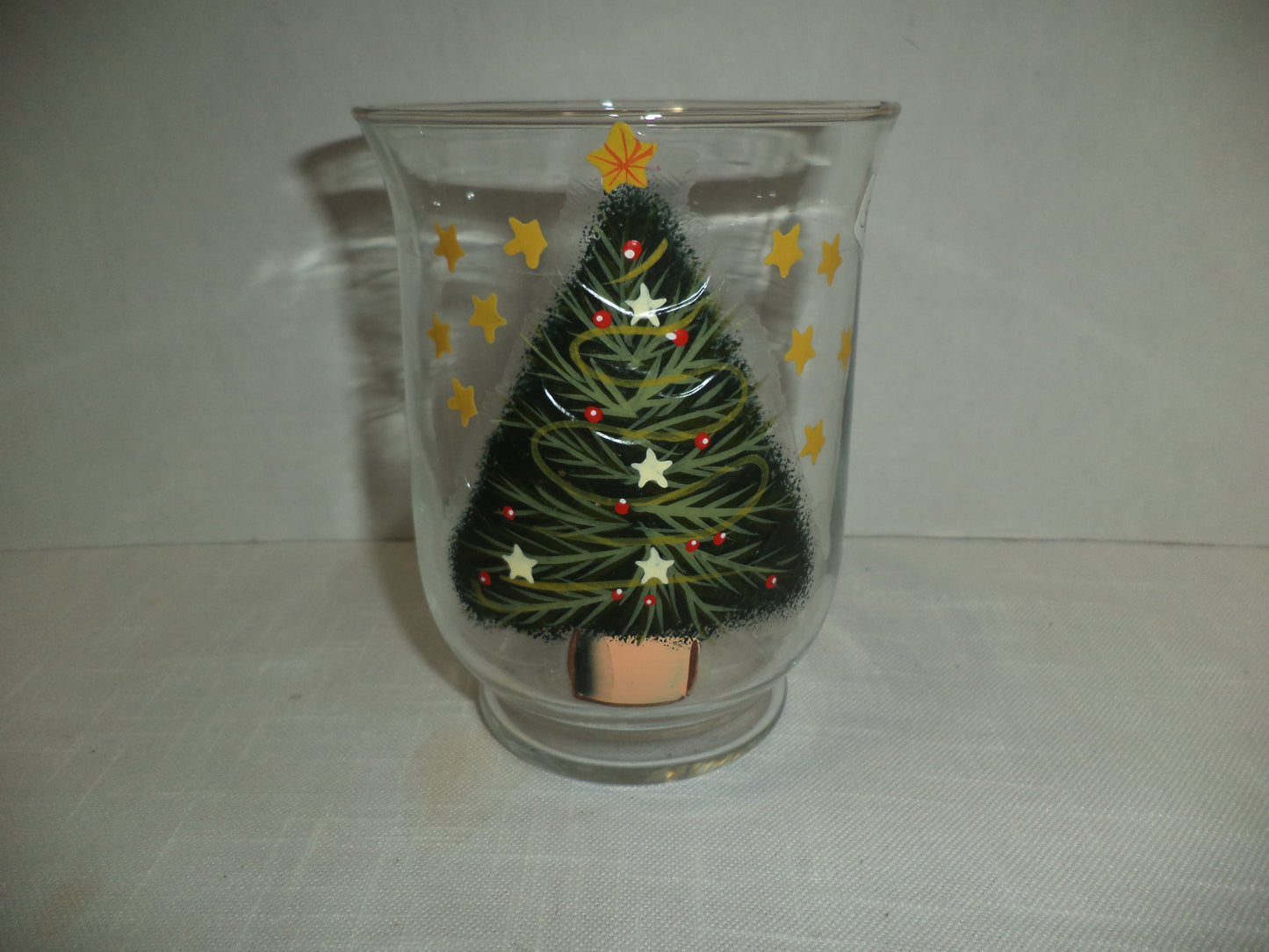 Glass Christmas Tree Candle Holder
