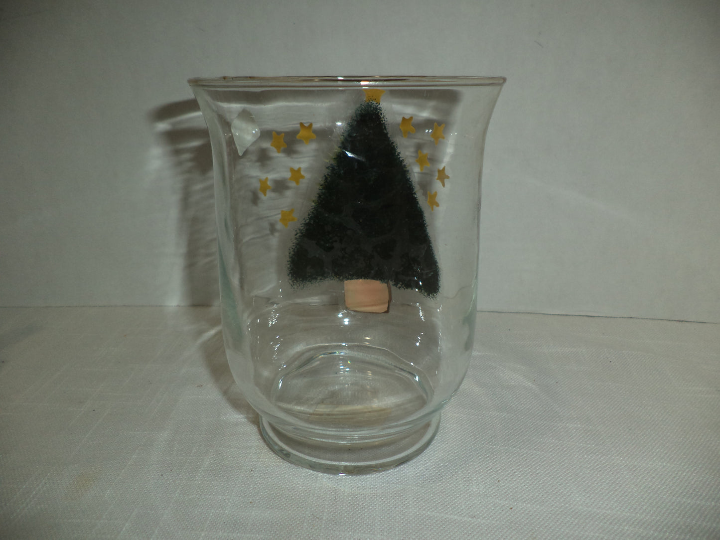 Glass Christmas Tree Candle Holder