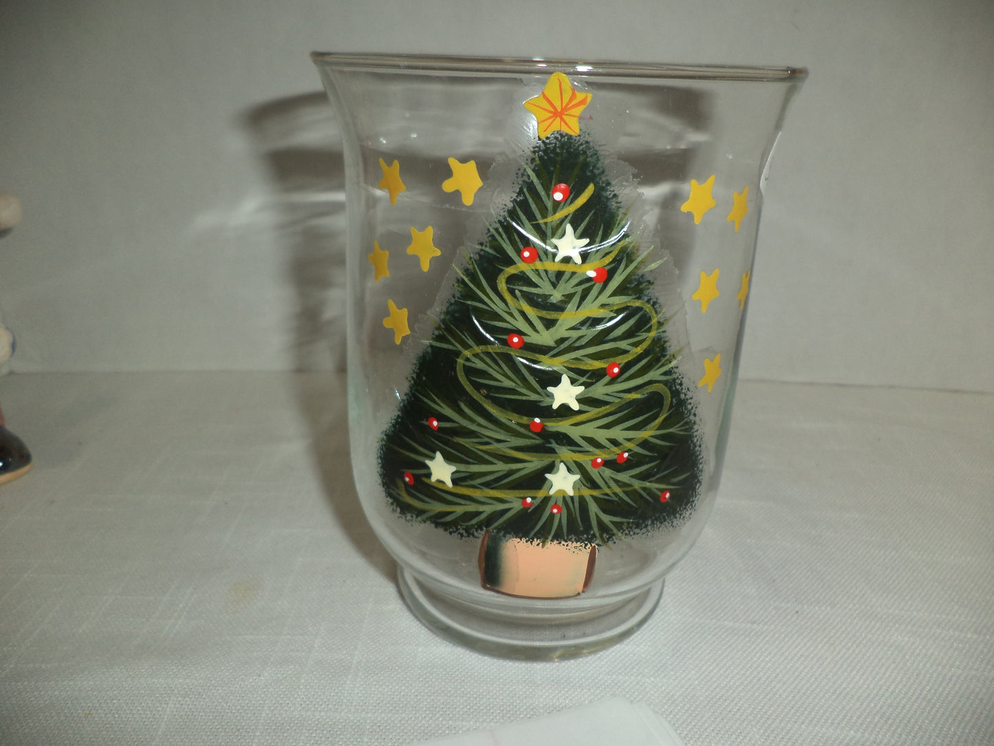 Glass Christmas Tree Candle Holder
