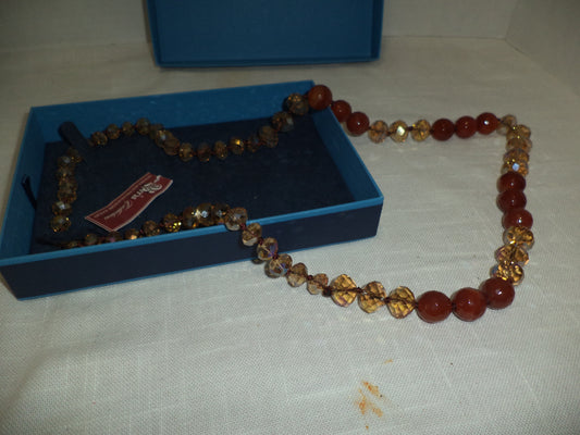 Beria Collection Carnelian  Crystal Beaded Necklace