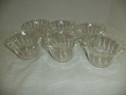4 Fire King Scalloped Rim Glass Dessert Dishes