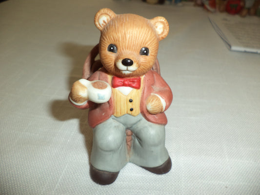 Homco Tea Time Bear #1401 Figurine