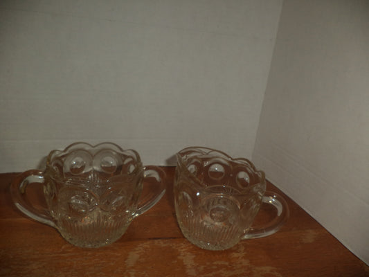 St Genevieve By Bartlette-Collins Creamer & Sugar Bullseye Cane Pattern 1960