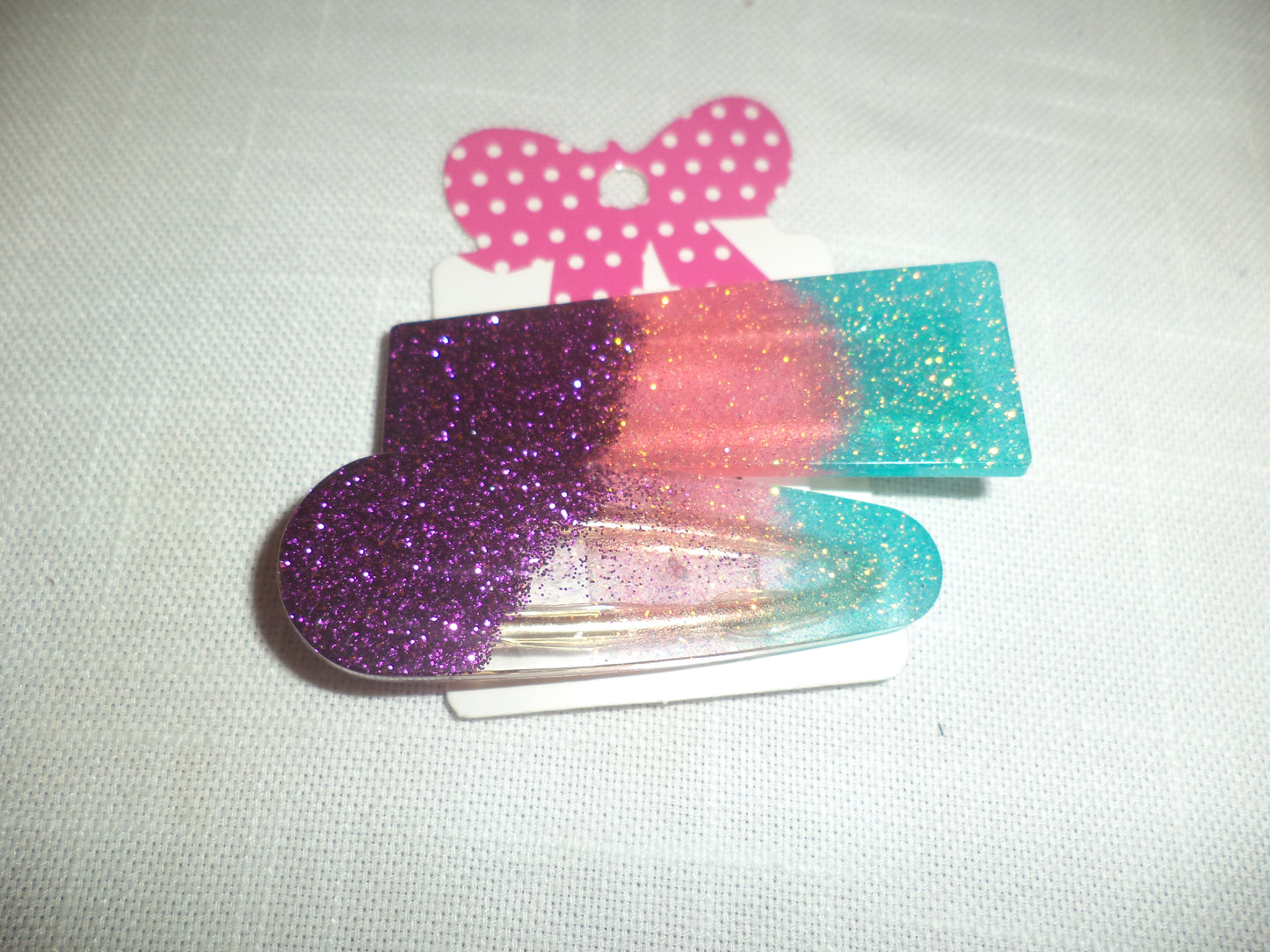 Pair Of Handmade Resin Barrettes