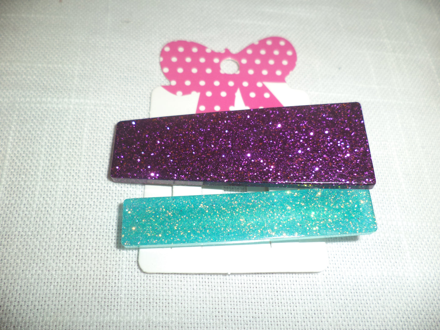 Pair Of Handmade Resin Barrettes