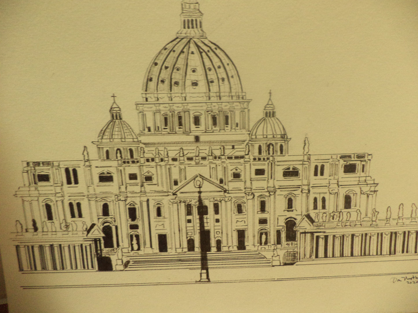 The Vatican Rome Italy Ink Rendering