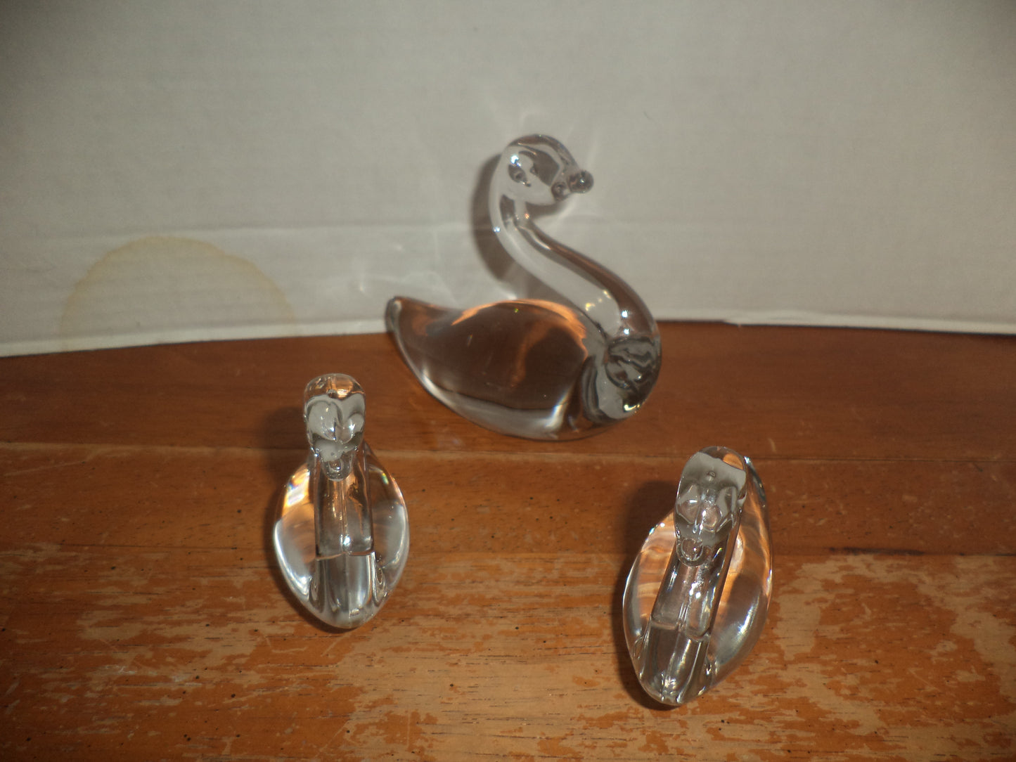 Crystal Glass Swan Family