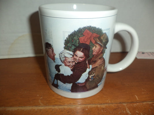 Norman Rockwell Home For Christmas Mug