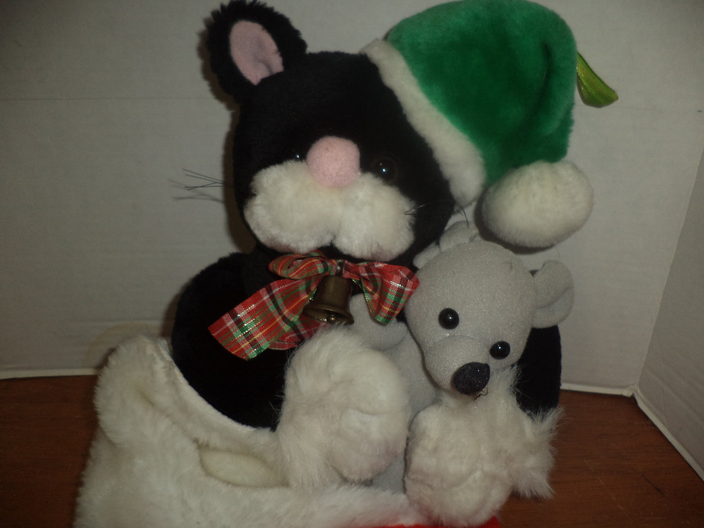 Plush Cat & Mouse Christmas Stocking