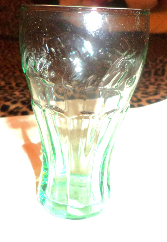 2 Libbey Light Green Mini Coke Glasses