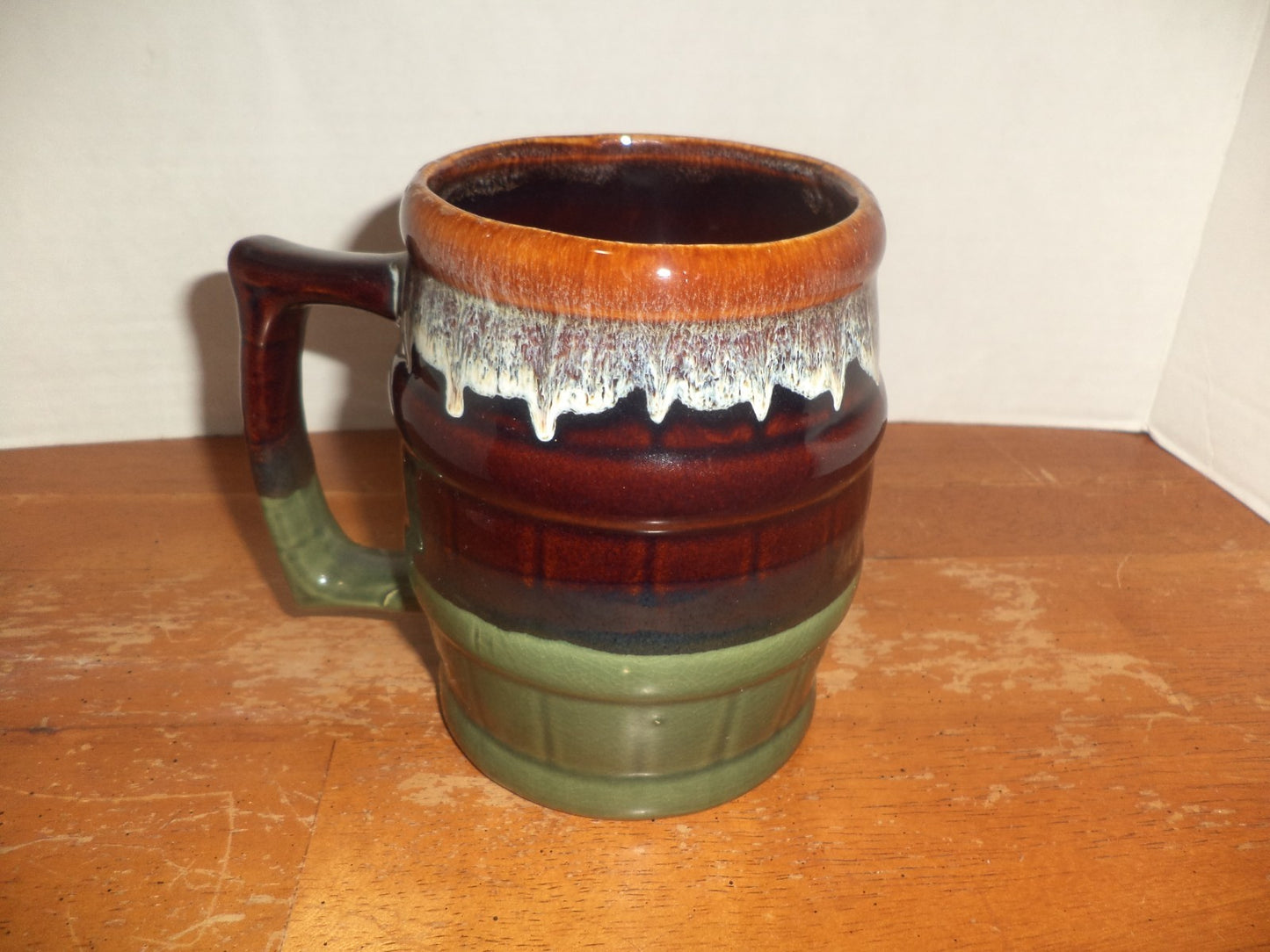 Drip Glaze Barrel Beer Mug