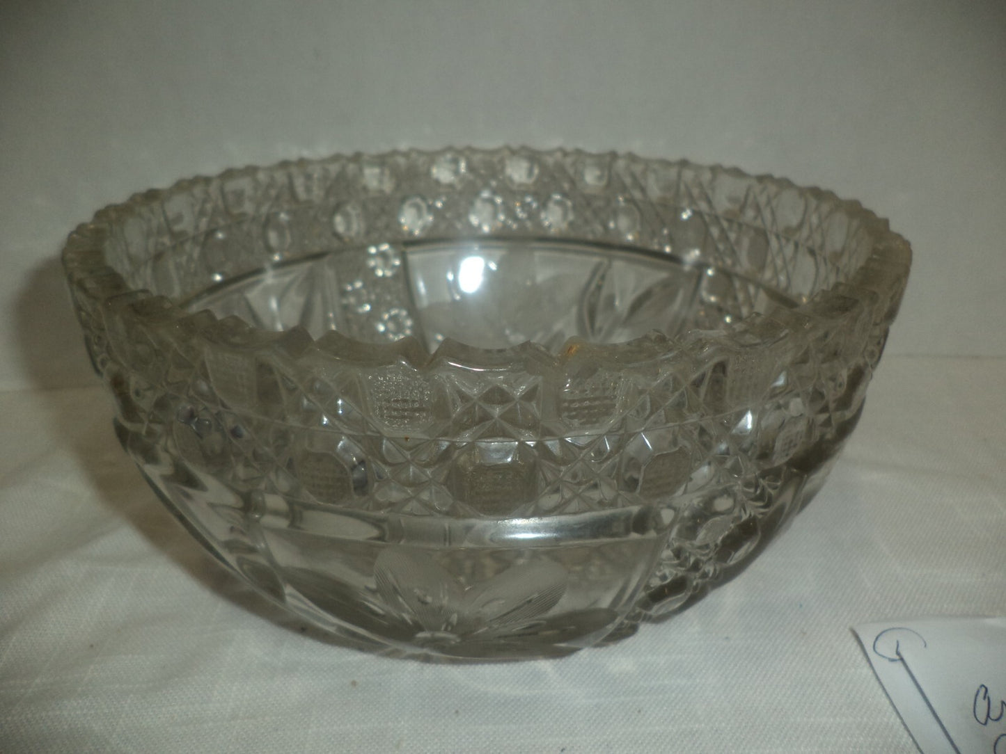 ABP Antique Heavy Cut Glass Bowl
