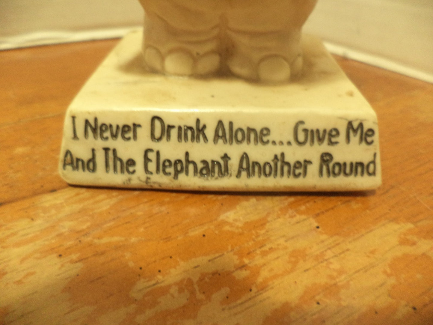 R&W Berries #9130 I Never Drink Alone Elephant Figurine