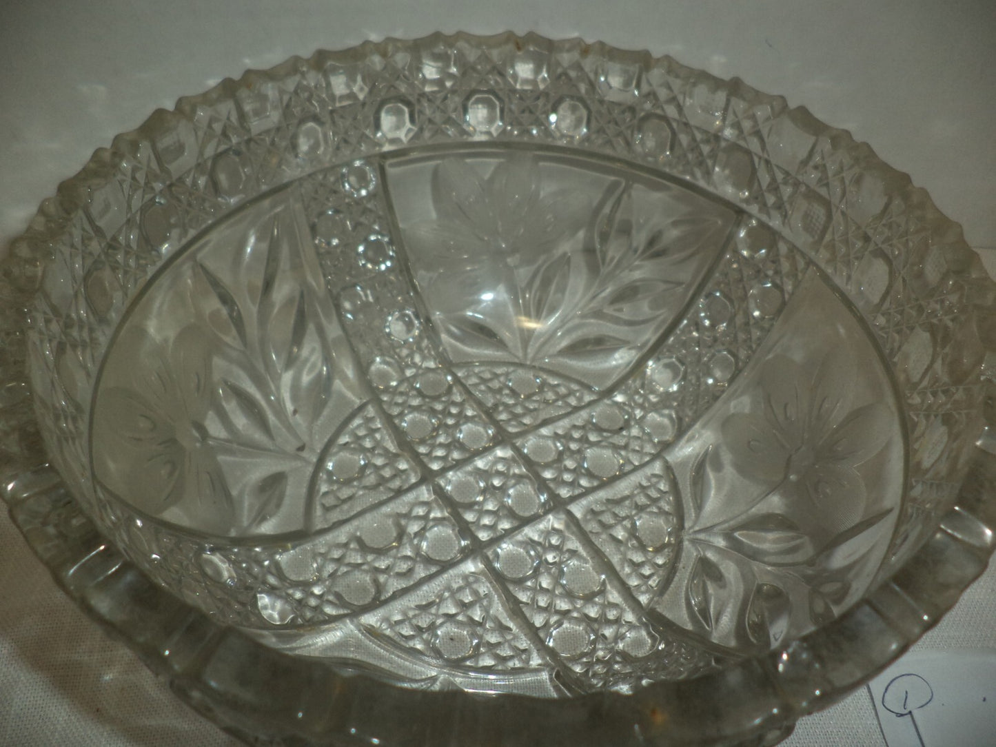 ABP Antique Heavy Cut Glass Bowl