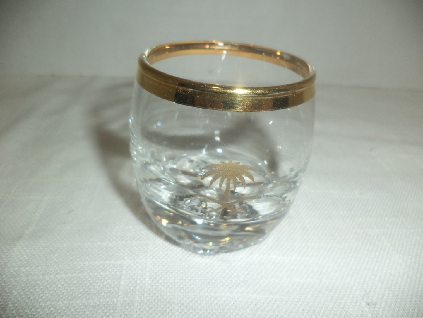6 Palm Tree Gold Rimmed Shot Glasses