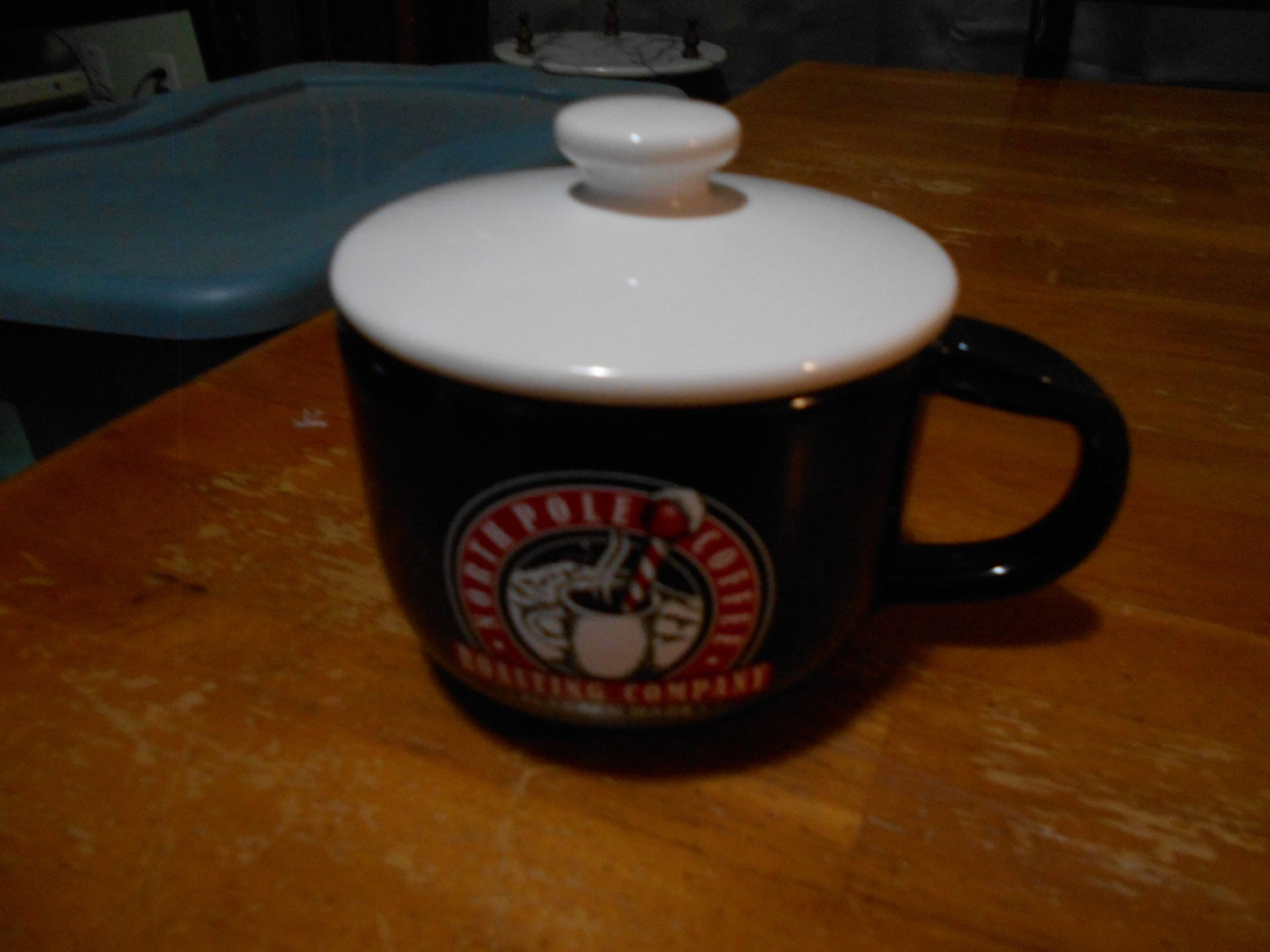 Porcelain North Pole Large Coffee Mug W/ Cover